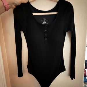 Klassy Network Black Buttoned Bodysuit